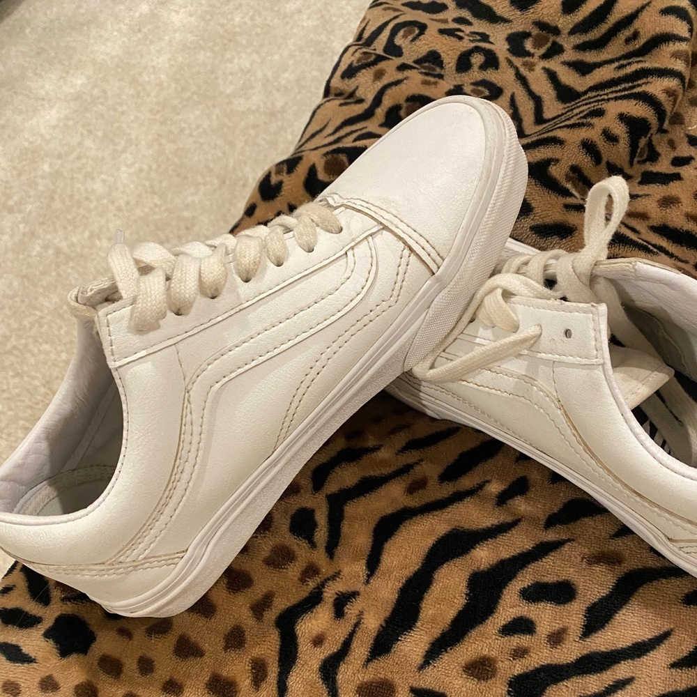 White leather vans